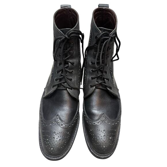 Allen Edmonds Dress Boots Men 13 Black Leather Long Branch Lace Up Wing Tip main image 7